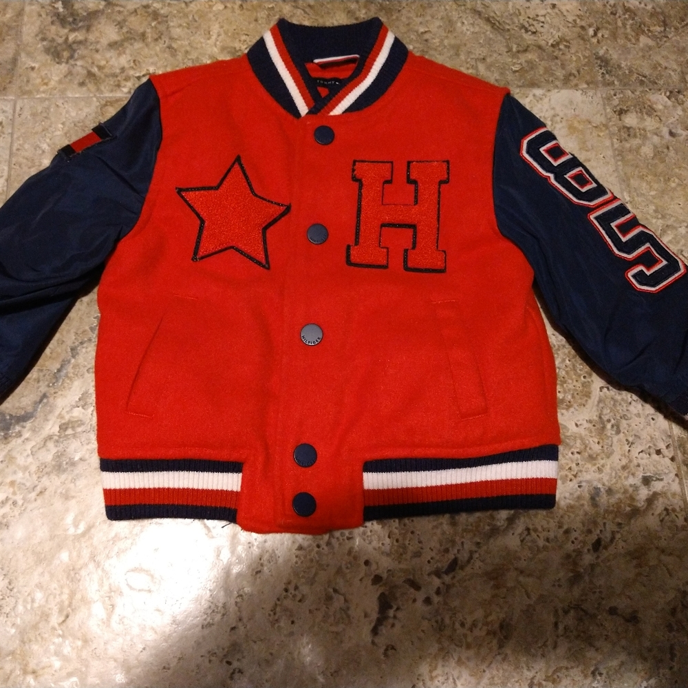 Authentic Tommy Hilfigure varsity jacket size 18 months